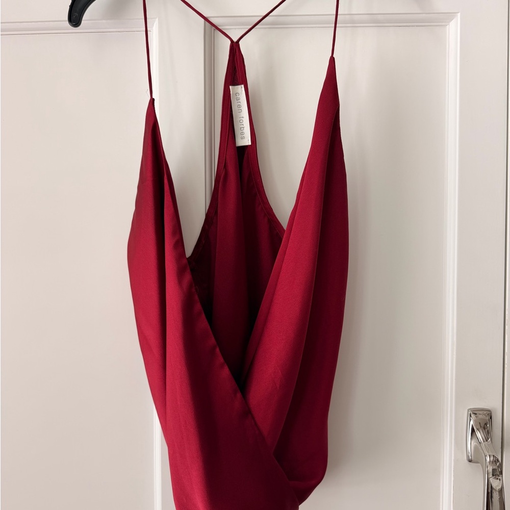 Caren Forbes Elegant Red Top
